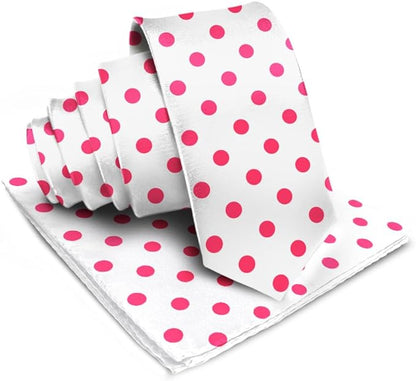 Vittorio Farina Men's Polka Dot Satin Necktie & Pocket Square