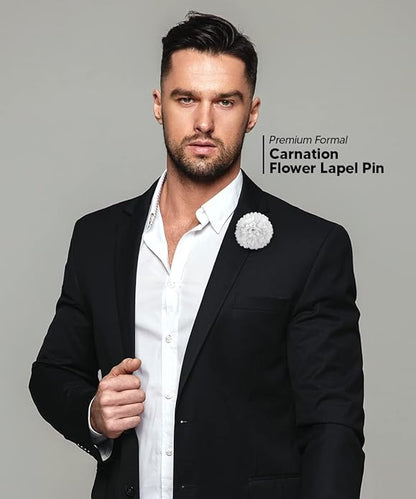 Vittorio Vico Unisex Carnation Flower Lapel Pin