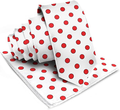 Vittorio Farina Men's Polka Dot Satin Necktie & Pocket Square