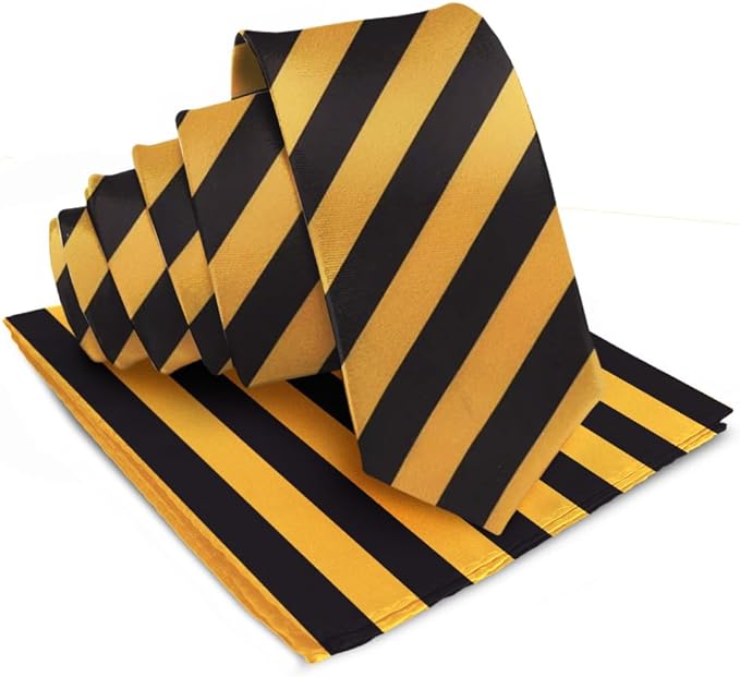 Vittorio Farina Men's Striped Satin Necktie & Pocket Square