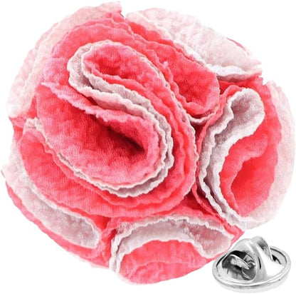 Vittorio Vico Unisex Two-Tone Seersucker Flower Lapel Pin
