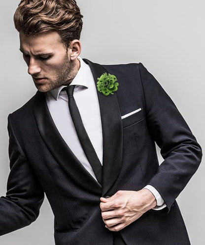 Vittorio Vico Unisex Polka Dot Flower Lapel Pin