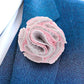 Vittorio Vico Unisex Two-Tone Seersucker Flower Lapel Pin
