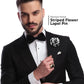 Vittorio Vico Men's Formal Striped Flower Lapel Pin: Flower Pin Suit Accessories Pins for Suit or Tuxedo - 86-black-white-stripe - Classy Cufflinks