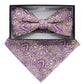 Vittorio Farina Men's Paisley Design Satin Bow Tie & Pocket Square in Gift Box