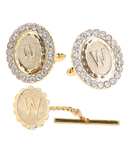 Vittorio Vico Bling Initial Cufflinks & Tie Tack Set in Gift Box Vittorio Vico