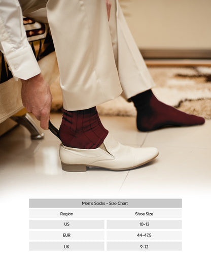 Vittorio Farina Men's Ribbed Shear Nylon Over The Calf Dress Socks