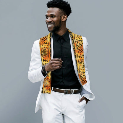 Vittorio Farina Mens' Kente Satin Scarf