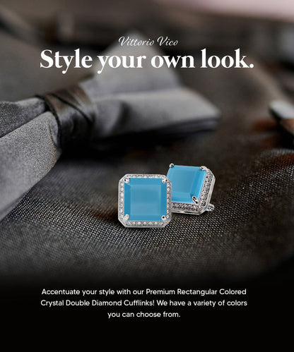 Vittorio Vico Large Big Square Crystal Colorstone Cufflinks: CL 70XX Series Vittorio Vico