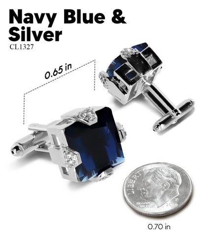 Vittorio Vico Princess Cut Colorstone Cufflinks: CL13XX Series
