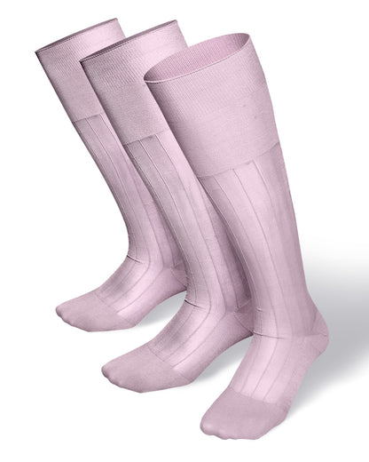 Vittorio Farina Men's Ribbed Shear Nylon Over The Calf Dress Socks