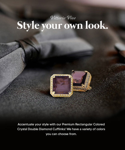 Vittorio Vico Large Big Square Crystal Colorstone Cufflinks: CL 70XX Series Vittorio Vico