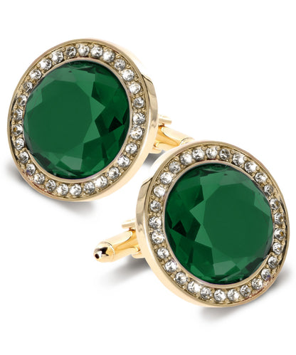Vittorio Vico Discus Crystal Colorstone Bling Cufflinks: CL11XX Series