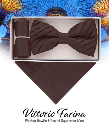 Vittorio Farina Pleated Bow Tie & Pocket Square - rbh - 08 - Classy Cufflinks