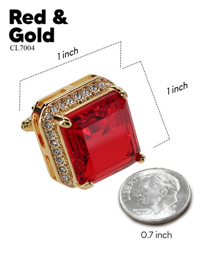 Vittorio Vico Large Big Square Crystal Colorstone Cufflinks: CL 70XX Series Vittorio Vico