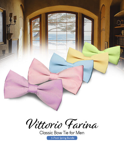 Vittorio Farina Classic Bow Tie Multipacks - B - SOLID - 5_SPRING1 - Classy Cufflinks