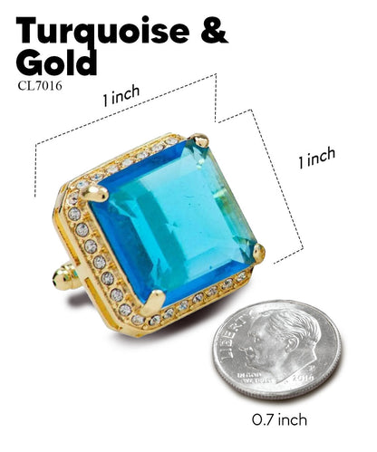 Vittorio Vico Large Big Square Crystal Colorstone Cufflinks: CL 70XX Series Vittorio Vico