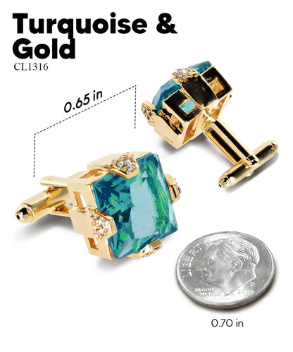 Vittorio Vico Princess Cut Colorstone Cufflinks: CL13XX Series