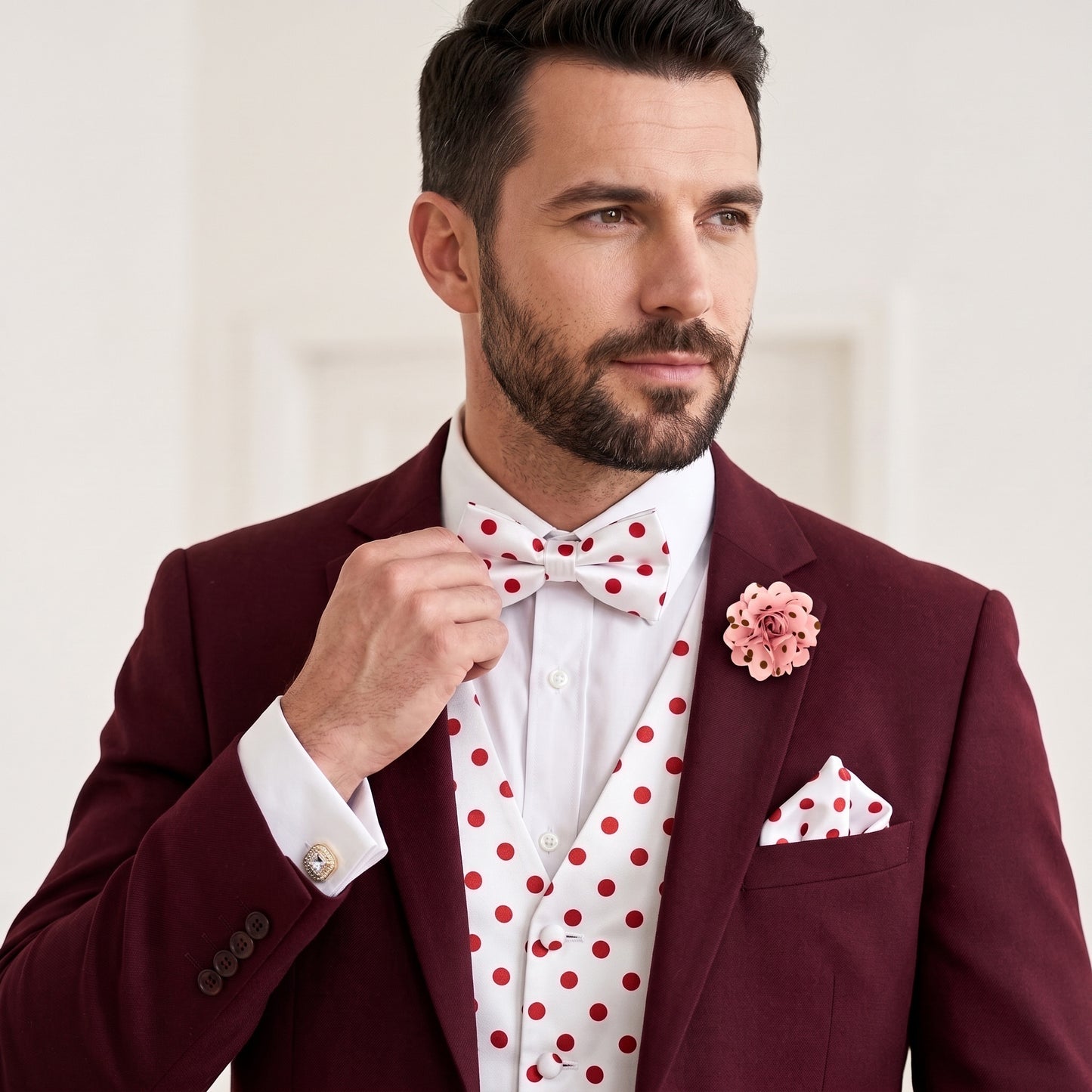 Polka Dot Gentleman Bundle (White and Red Polka Dot)