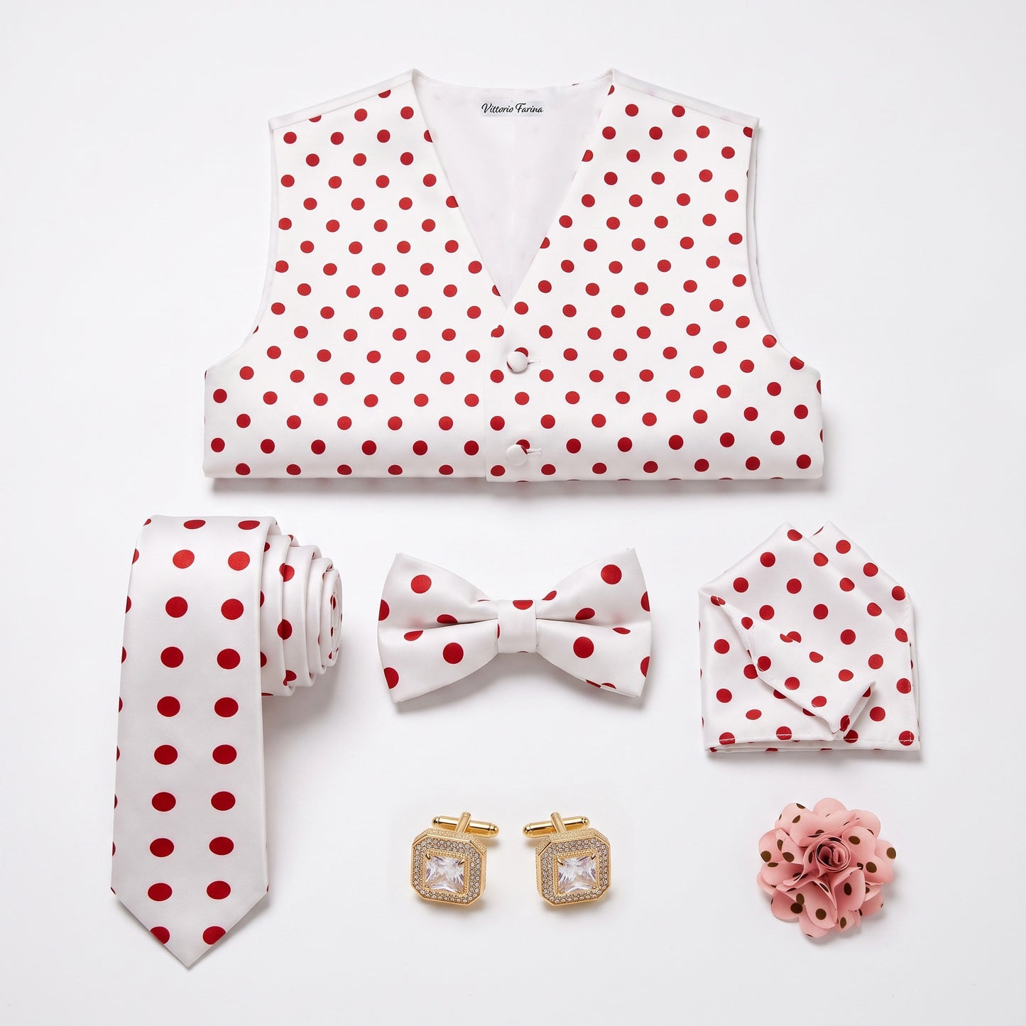 Polka Dot Gentleman Bundle (White and Red Polka Dot)