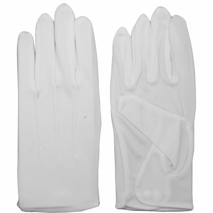 Fourchette Formal Dress Gloves for Men with Snap Button by Vittorio Farina: Tuxedo Parade Honor Guard - ACC-G-1-N-W-S - Classy Cufflinks
