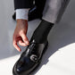 Vittorio Farina Men's Ribbed Shear Nylon Anklet Dress Socks - ank - black - s3 - 12 - Classy Cufflinks