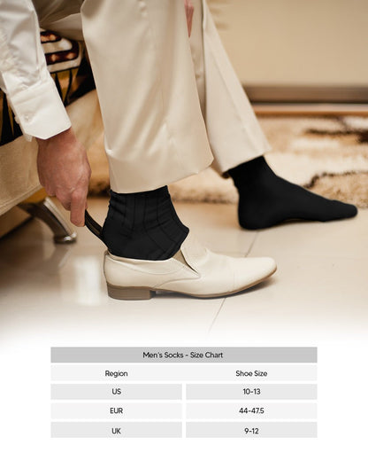 Vittorio Farina Men's Ribbed Shear Nylon Anklet Dress Socks - ank - black - s3 - 12 - Classy Cufflinks