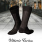 Vittorio Farina Men's Ribbed Shear Nylon Anklet Dress Socks - ank - brown - 12 - Classy Cufflinks