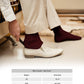 Vittorio Farina Men's Ribbed Shear Nylon Anklet Dress Socks - ank - burg - 12 - Classy Cufflinks