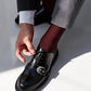 Vittorio Farina Men's Ribbed Shear Nylon Anklet Dress Socks - ank - burg - 12 - Classy Cufflinks