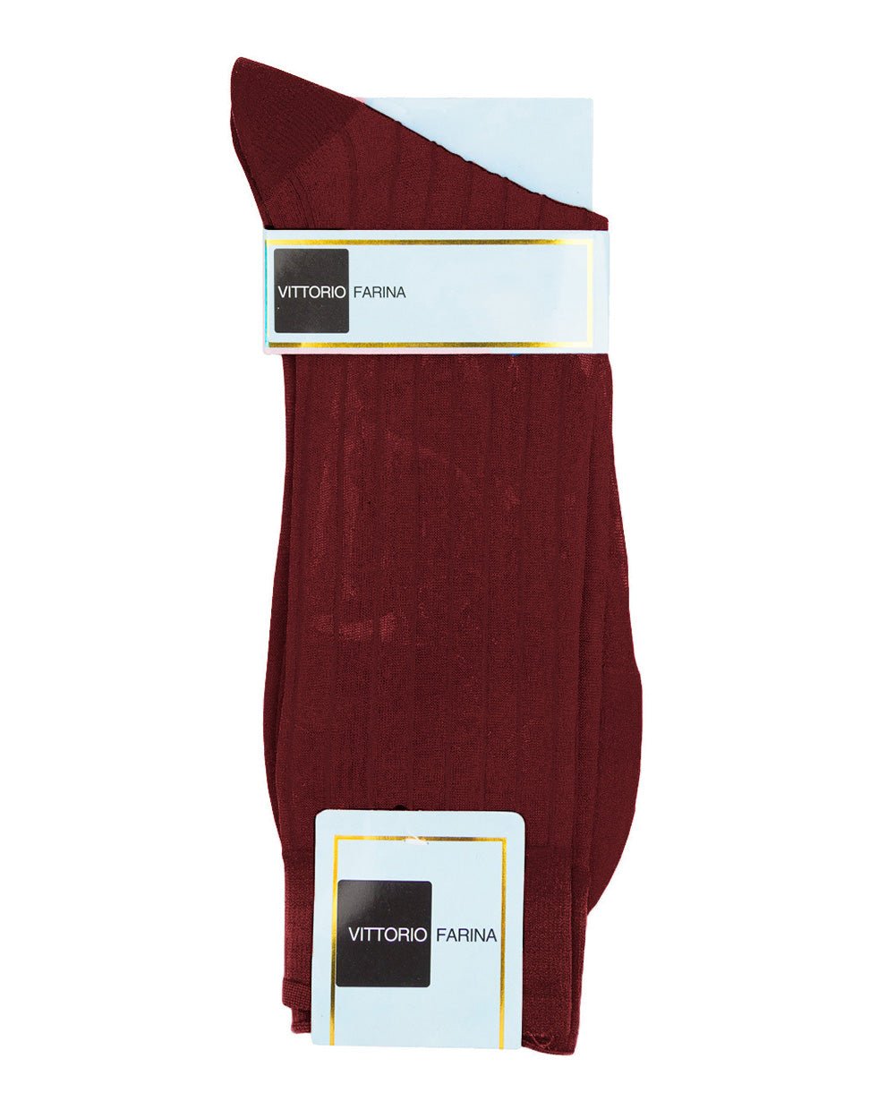 Vittorio Farina Men's Ribbed Shear Nylon Anklet Dress Socks - ank - burg - 3 - Classy Cufflinks