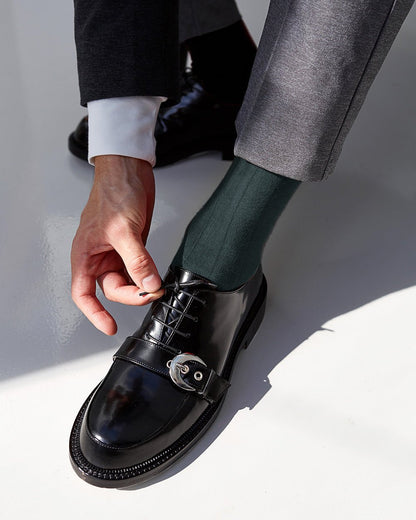 Vittorio Farina Men's Ribbed Shear Nylon Anklet Dress Socks - ank - charcoal - 3 - Classy Cufflinks