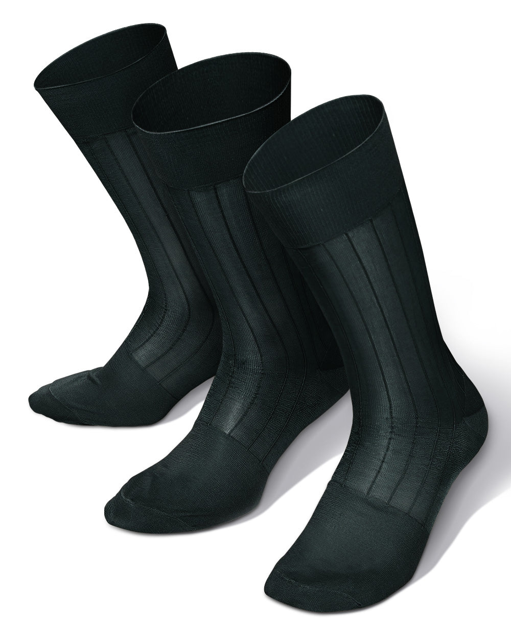 Vittorio Farina Men's Ribbed Shear Nylon Anklet Dress Socks - ank - charcoal - 3 - Classy Cufflinks