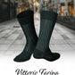 Vittorio Farina Men's Ribbed Shear Nylon Anklet Dress Socks - ank - hunter - 12 - Classy Cufflinks