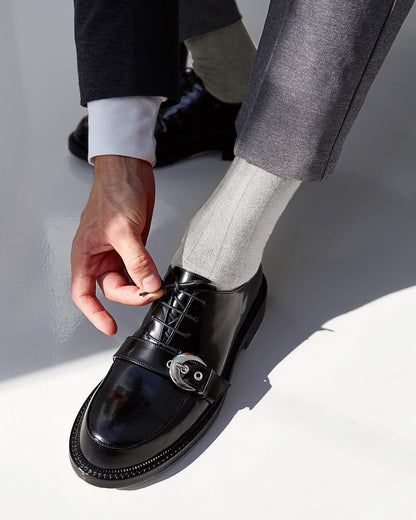 Vittorio Farina Men's Ribbed Shear Nylon Anklet Dress Socks - ank - ivory - 3 - Classy Cufflinks