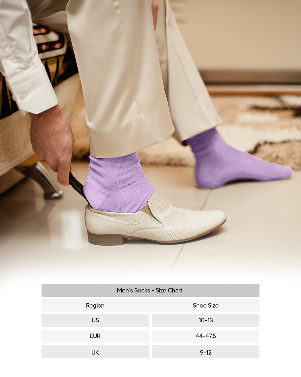 Vittorio Farina Men's Ribbed Shear Nylon Anklet Dress Socks - ank - lavender - 3 - Classy Cufflinks
