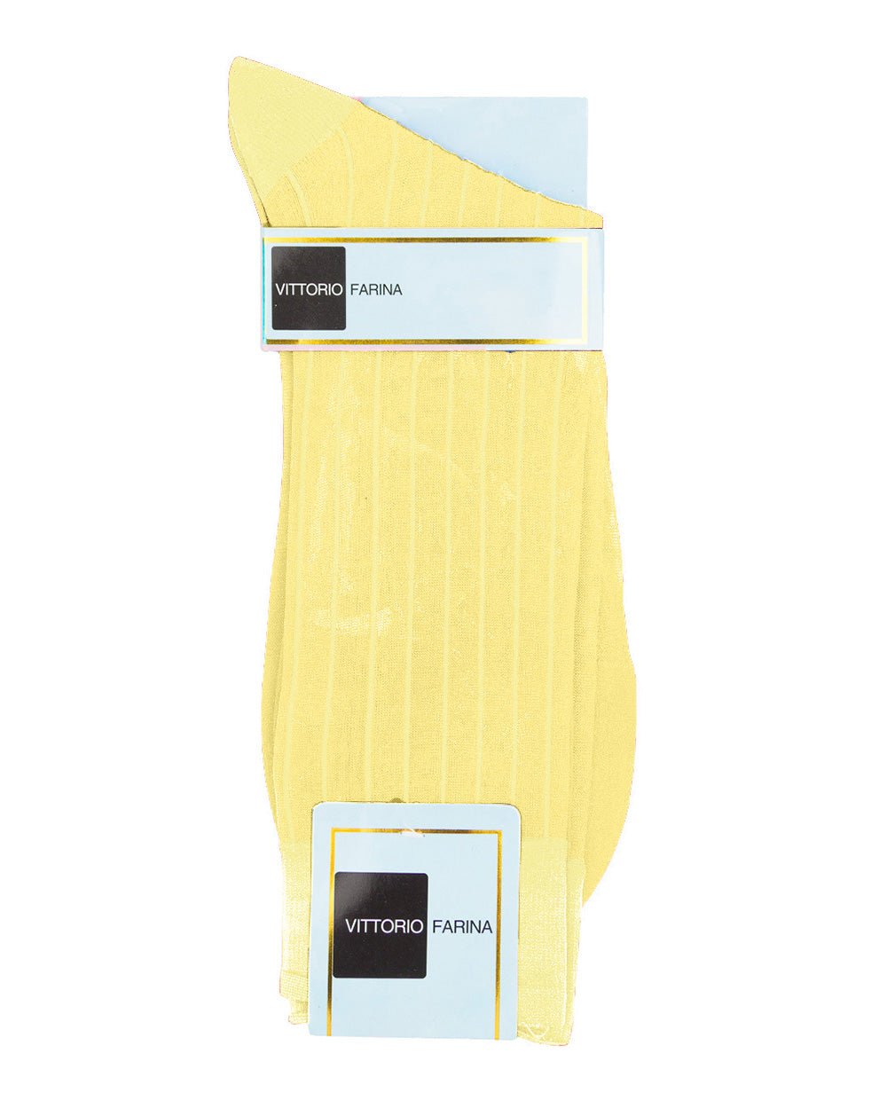 Vittorio Farina Men's Ribbed Shear Nylon Anklet Dress Socks - ank - maize - 3 - Classy Cufflinks
