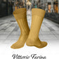Vittorio Farina Men's Ribbed Shear Nylon Anklet Dress Socks - ank - mustard - 12 - Classy Cufflinks