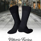 Vittorio Farina Men's Ribbed Shear Nylon Anklet Dress Socks - ank - navy - 12 - Classy Cufflinks