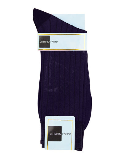 Vittorio Farina Men's Ribbed Shear Nylon Anklet Dress Socks - ank - purple - 12 - Classy Cufflinks