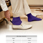 Vittorio Farina Men's Ribbed Shear Nylon Anklet Dress Socks - ank - purple - 12 - Classy Cufflinks