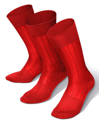 Vittorio Farina Men's Ribbed Shear Nylon Anklet Dress Socks - ank - red - 3 - Classy Cufflinks