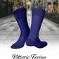Vittorio Farina Men's Ribbed Shear Nylon Anklet Dress Socks - ank - royal - 12 - Classy Cufflinks