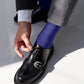 Vittorio Farina Men's Ribbed Shear Nylon Anklet Dress Socks - ank - royal - 12 - Classy Cufflinks