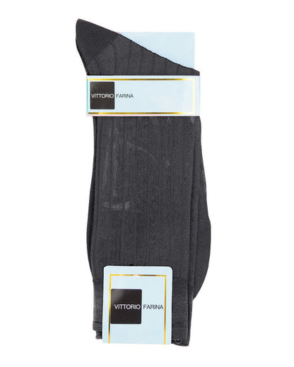 Vittorio Farina Men's Ribbed Shear Nylon Anklet Dress Socks - ank - rust - 12 - Classy Cufflinks