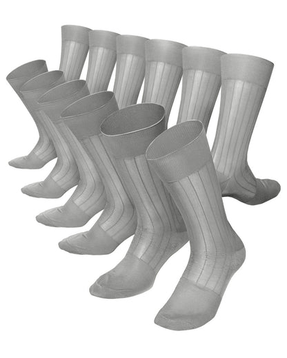 Vittorio Farina Men's Ribbed Shear Nylon Anklet Dress Socks - ank - silver - grey - 12 - Classy Cufflinks