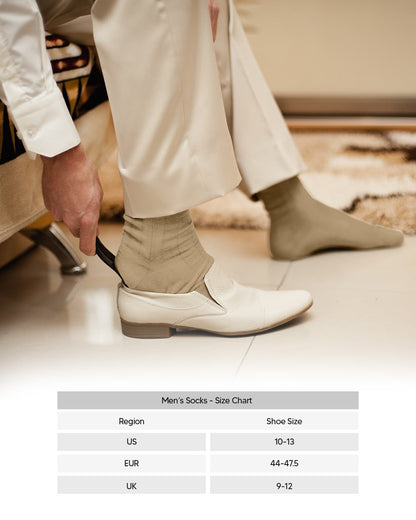 Vittorio Farina Men's Ribbed Shear Nylon Anklet Dress Socks - ank - taupe - 12 - Classy Cufflinks