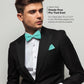 Vittorio Farina Classic Bow Tie & Pocket Square - basic - bow - tie - hanky - aqua - Classy Cufflinks