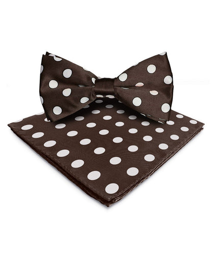 Vittorio Farina Men's Polka Dot Satin Bow Tie & Pocket Square in Gift Box - bh - 0006 - Classy Cufflinks