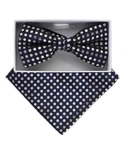 Vittorio Farina Men's Metallic Design Bow Tie & Pocket Square in Gift Box - bhm - 004 - Classy Cufflinks
